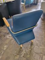 Gelderland 5470 2 fauteuils blauw leer, Info@andriesign.nl, Ophalen of Verzenden, Zo goed als nieuw, Modern design vintage