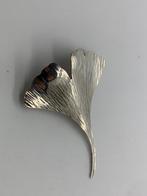 T794 Prachtige zilberem Gingko broche, Ophalen of Verzenden, Zilver, Broche