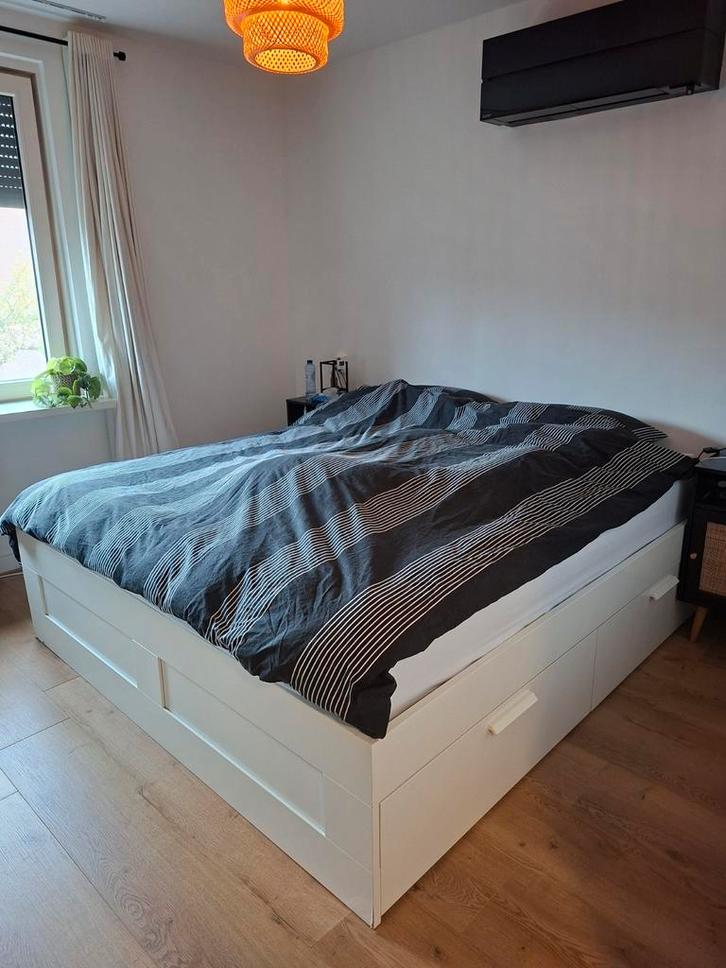 ikea brimnes bed met opberglades 180x200, Huis en Inrichting, Slaapkamer | Bedden, Gebruikt, Tweepersoons, 180 cm, Hout, Wit, Ophalen of Verzenden