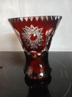 Oud Boheems Kristallen Vaasje - Robijnrood, Ophalen of Verzenden