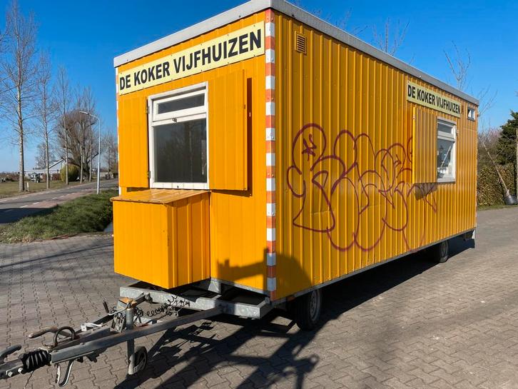 6 meter snelverkeer schamel schaftwagen met toilet, Zakelijke goederen, Machines en Bouw | Keten en Containers, Ophalen of Verzenden