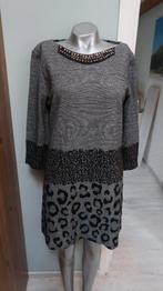 Ana Alcazar prachtige jurk zwart grijs en studs op hals 42, Verzenden, Zwart, Maat 42/44 (L), Zo goed als nieuw