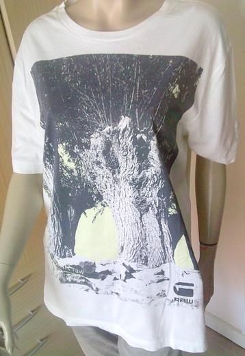 G-STAR wit shirt met bomen print XXL beschikbaar voor biedingen