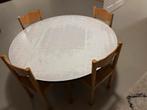 Schilte vintage school rond tafel 5 stoelen kind uniek!, Kinderen en Baby's, Kinderkamer | Tafels en Stoelen, Ophalen, Gebruikt