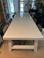 Eettafel hout wit 300x100 met 8 stoelen, Huis en Inrichting, Tafels | Eettafels, Ophalen, 200 cm of meer, 50 tot 100 cm, Zo goed als nieuw