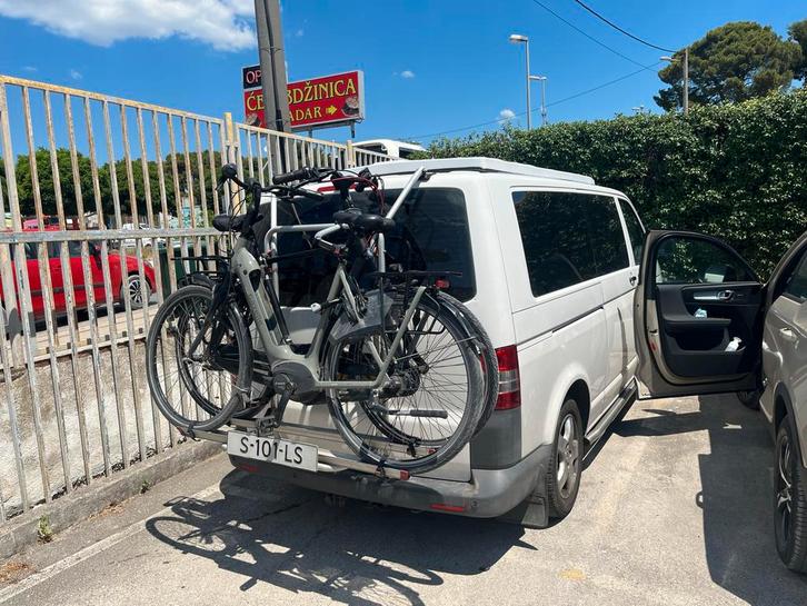 Fiama Fietsendrager, verlaagd, VW T5, Auto diversen, Fietsendragers, Gebruikt, Achterklepdrager, 2 fietsen, Brede banden, Ophalen