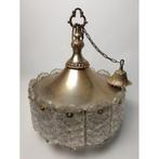 # Vintage plafondlamp van kristal glas en metaal lamp, Antiek en Kunst, Ophalen