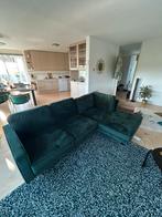 Hoekbank velvet groen, Huis en Inrichting, Banken | Complete zithoeken, Ophalen, Zo goed als nieuw