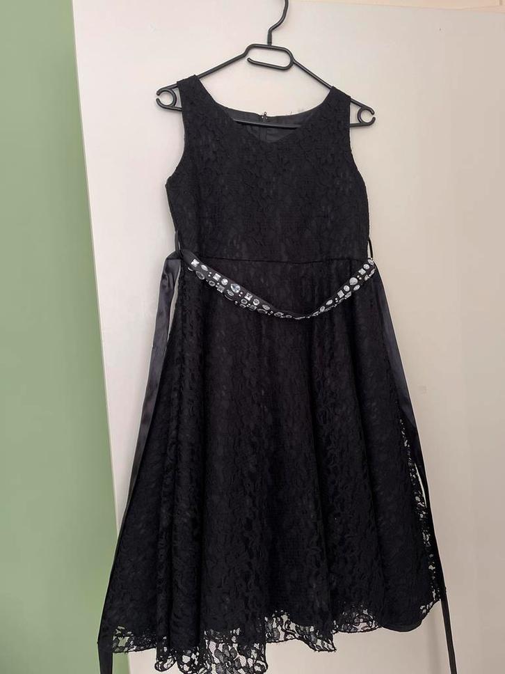 Feestjurk Meisjes 12-14 jaar, Kleding | Dames, Jurken, Zo goed als nieuw, Maat 34 (XS) of kleiner, Zwart, Knielengte, Ophalen of Verzenden