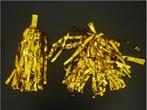 2 gouden pompoms / Versiering Goud / Huwelijk / Verjaardag, Ophalen of Verzenden, Zo goed als nieuw, Versiering