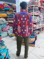 Katoenen Suzani jas uit India met pauwenmotief, Kleding | Dames, Maat 38/40 (M), Verzenden, Paars, Nieuw
