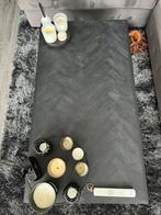 Zwarte Houten visgraat Salontafel, Ophalen, Gebruikt, 100 tot 150 cm, 50 tot 100 cm