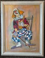Schilderij 'De Clown' van W. Bekkers (1990), Antiek en Kunst, Kunst | Schilderijen | Modern, Ophalen of Verzenden