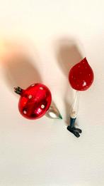 Vintage paddestoeken glas Kerst decoratie, Ophalen of Verzenden, Gebruikt