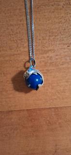 Zilveren hanger met dolfijnen en lapis lazuli, Ophalen of Verzenden, Zilver, Met edelsteen
