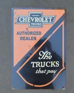 Chevrolet the trucks that pay bord | Apache sidestep C20 C10, Nieuw, Reclamebord, Ophalen of Verzenden
