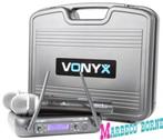Draadloze UHF microfoon set incl. 2 handmicrofoons WM73, Muziek en Instrumenten, Microfoons, Vonyx, Nieuw, Info@marbeco.nl, Zangmicrofoon