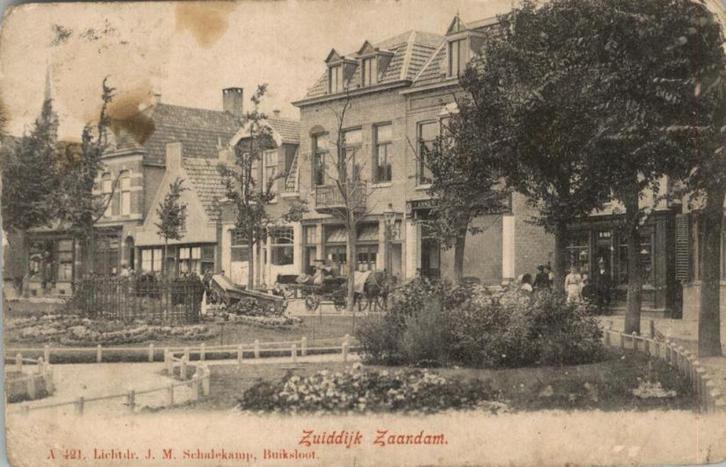 Zaandam Zuiddijk st 1905 Kaart is 2e keus, Verzamelen, Ansichtkaarten | Nederland, Gelopen, Noord-Holland, Voor 1920, Verzenden