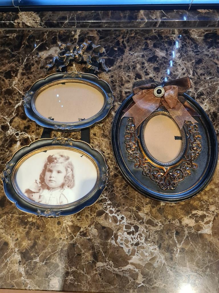3 fotolijstjes van clayre en Eef brocantestijl, Ophalen, Zo goed als nieuw