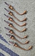 7 antieke brass / messing haken, Ophalen of Verzenden