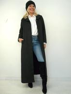 *Abfab Vintage Donkergrijze Lange Wollen Mantel M*, Ophalen of Verzenden, Zo goed als nieuw, Maat 38/40 (M), Grijs