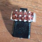 Zilveren ring met granaat., Sieraden, Tassen en Uiterlijk, Ringen, Ophalen of Verzenden, Zo goed als nieuw, X, Dame
