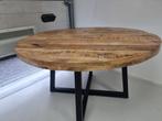 Houte tafel, Huis en Inrichting, Tafels | Eettafels, Ophalen, Rond, Zo goed als nieuw, Vijf personen of meer