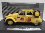 Citroen 2CV RAID Paris 1971 yellow Maisto metal 1:18 KRD, Hobby en Vrije tijd, Modelauto's | 1:18, Ophalen of Verzenden, Zo goed als nieuw
