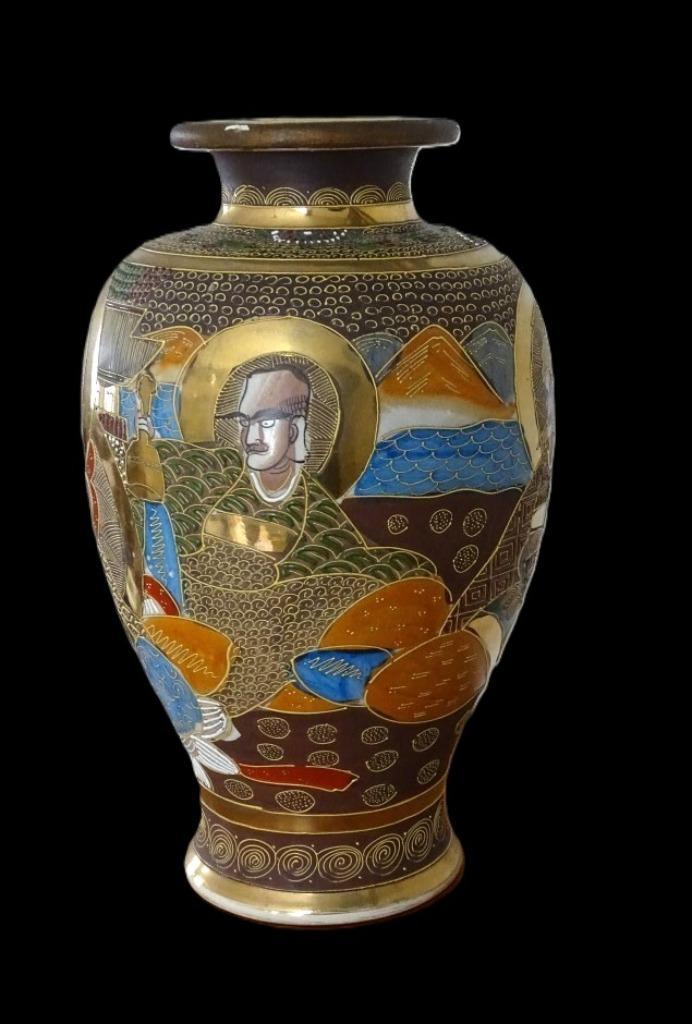 Antieke Vaas Satsuma Kinkozan Taisho Japan Balustervaas, Antiek en Kunst, Antiek | Vazen, Ophalen of Verzenden