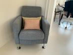 Fauteuil blauw/grijze stof ZGAN, Huis en Inrichting, Fauteuils, Ophalen, Minder dan 75 cm, Zo goed als nieuw, Stof