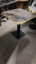 19 horeca tafels marmer gouden rand + onderstel zwart 70x70!, Minder dan 50 cm, Rechthoekig, Nieuw, 200 cm of meer
