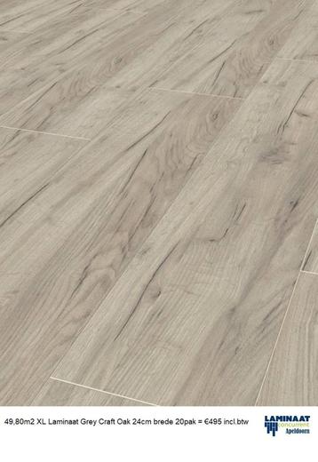 49,80m2 XL Laminaat Grey Craft Oak 24cm bred 20pak = €495