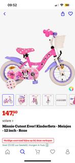 Minnie mouse kindefiets 10inch, Ophalen, Zo goed als nieuw, Duwstang