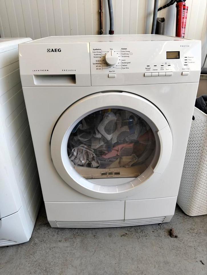 AEG Protex Condensdroger 8kg, Witgoed en Apparatuur, Wasdrogers, Gebruikt, Condens, Voorlader, 6 tot 8 kg, 85 tot 90 cm, Anti-kreukfase