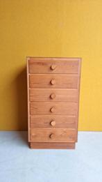 Vintage Houten Ladekastje - 6 Lades, kastje, kast, grenen, Minder dan 50 cm, Gebruikt, 5 laden of meer, Vintage
