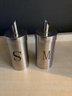 RVS melk en suiker busjes van Gero, Huis en Inrichting, Keuken | Potten en Pannen, Ophalen, Zo goed als nieuw, Rvs, Pot, Bus of Blik