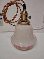 Vintage Melkglas Lamp, Gebruikt, Vintage, Ophalen of Verzenden, Glas