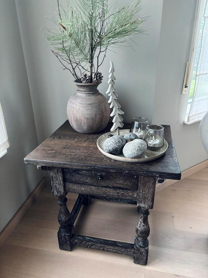 Sober eiken bijzettafel aura peeperkorn stijl, Huis en Inrichting, Tafels | Bijzettafels, Zo goed als nieuw, Rechthoekig, Hout