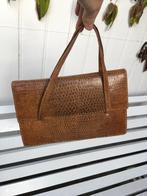 Elegante vintage slangenleren handtas, Ophalen of Verzenden, Gebruikt, Bruin, Handtas