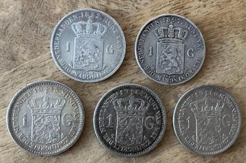 Gulden 1892 + 1897 en 1913, 1914 en 1915 Wilhelmina (1) beschikbaar voor biedingen