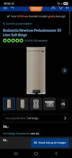 Brabantia newicon pedaalemmer 30l, Ophalen, Met pedaal, Nieuw, Metaal