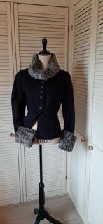 Pauw blazer met bont_wol cashmere 44, Verzenden, Zo goed als nieuw, Maat 42/44 (L), Zwart