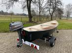 Complete stalen roeivlet (boot) met mariner 4pk en trailer, Ophalen, Gebruikt, Motor en Techniek, Motorboot