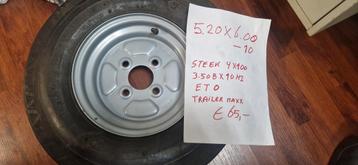 Vouwwagen wiel 10 inch 5.20x6.00-10 steek 4x100 beschikbaar voor biedingen