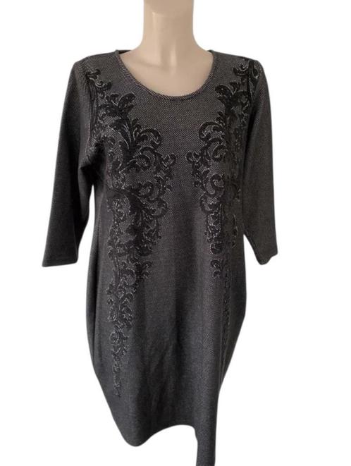Yoek jurk L, Kleding | Dames, Jurken, Zo goed als nieuw, Maat 46/48 (XL) of groter, Grijs, Ophalen of Verzenden