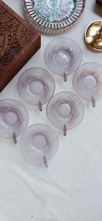Art Deco Lila paars schaaltjes bowl set matglas, Ophalen of Verzenden