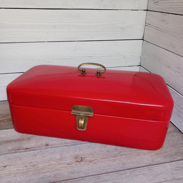 Vintage jaren '50 geemailleerde broodtrommel., Antiek en Kunst, Antiek | Emaille, Ophalen of Verzenden