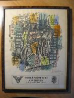 litho Hoogspoorfeest Eindhoven 1953 gesig. burg. Kolfschoten, Ophalen of Verzenden