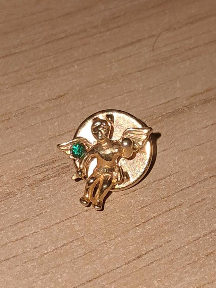 Vintage Beschermengel Reversspeld Trinkets And treasures, Sieraden, Tassen en Uiterlijk, Broches, Gebruikt, Overige materialen