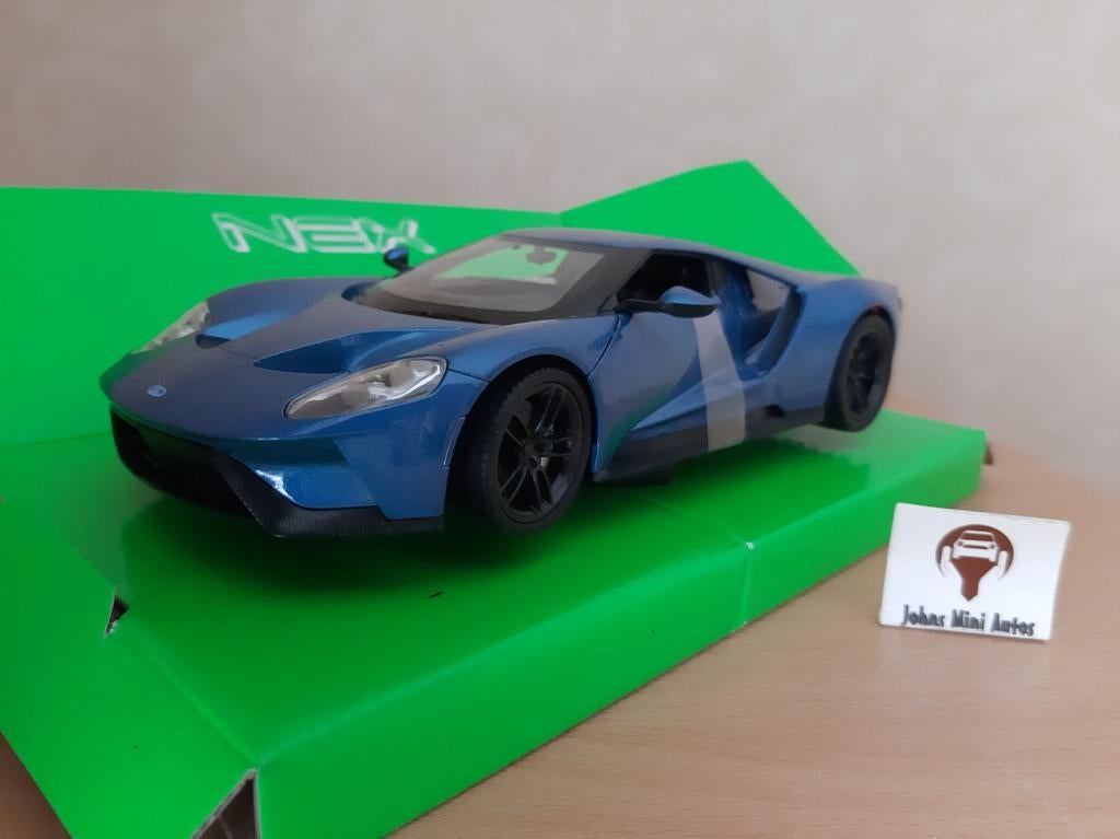 Ford GT blauw-metallic 2017 van Welly 1:24, Auto, Nieuw, Ophalen of Verzenden, Welly